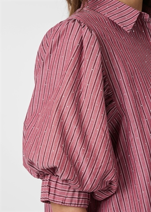 Etta soft stripe stone skjorte Dark Rose Neo Noir 